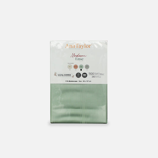 Ann Taylor 100% Combed Cotton Sateen Modern Ease 1pc Bolster Case -  980TC B2