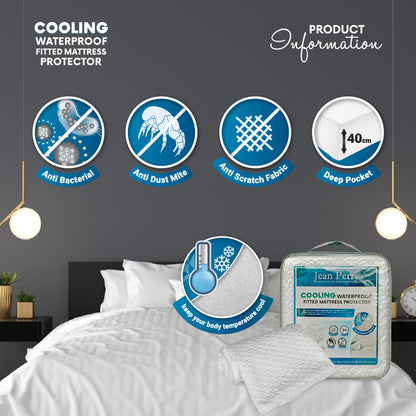 Jean Perry Cooling Waterproof Fitted Mattress Protector - 40cm
