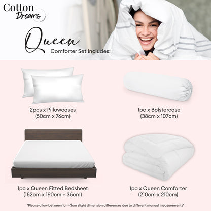 Ann Taylor Cotton Dream Comforter Set -  100% Combed Cotton Sateen  (Queen/King)