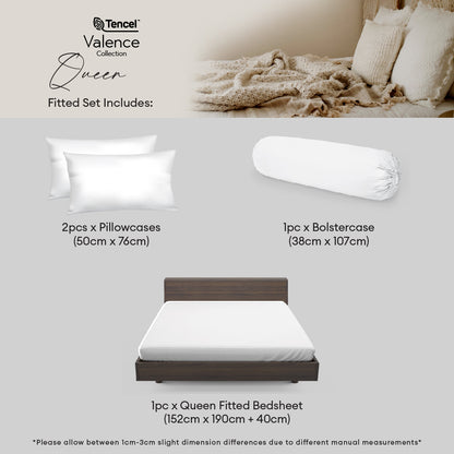 Jean Perry 100% TENCEL™  Valence Fitted Bedsheet Set - (Super Single/Queen/King) B3