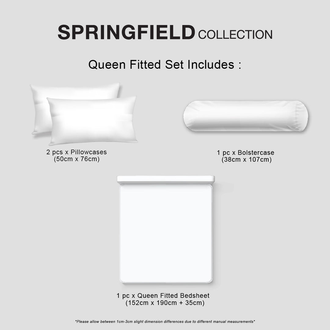 Novelle Springfield Fitted Bedsheet Set - Cotton Non-Iron 780TC (QUEEN/KING)