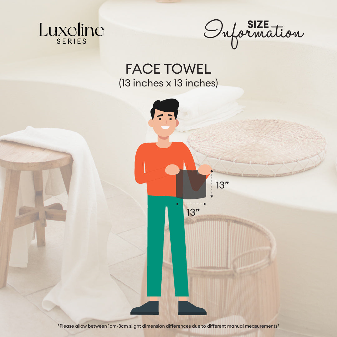 Jean Perry 100% Cotton Luxeline Face Towel - 13" x 13"