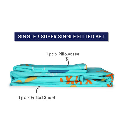 Ann Taylor Cotton Non-Iron Playful Fitted Bedsheet Set  - 900TC