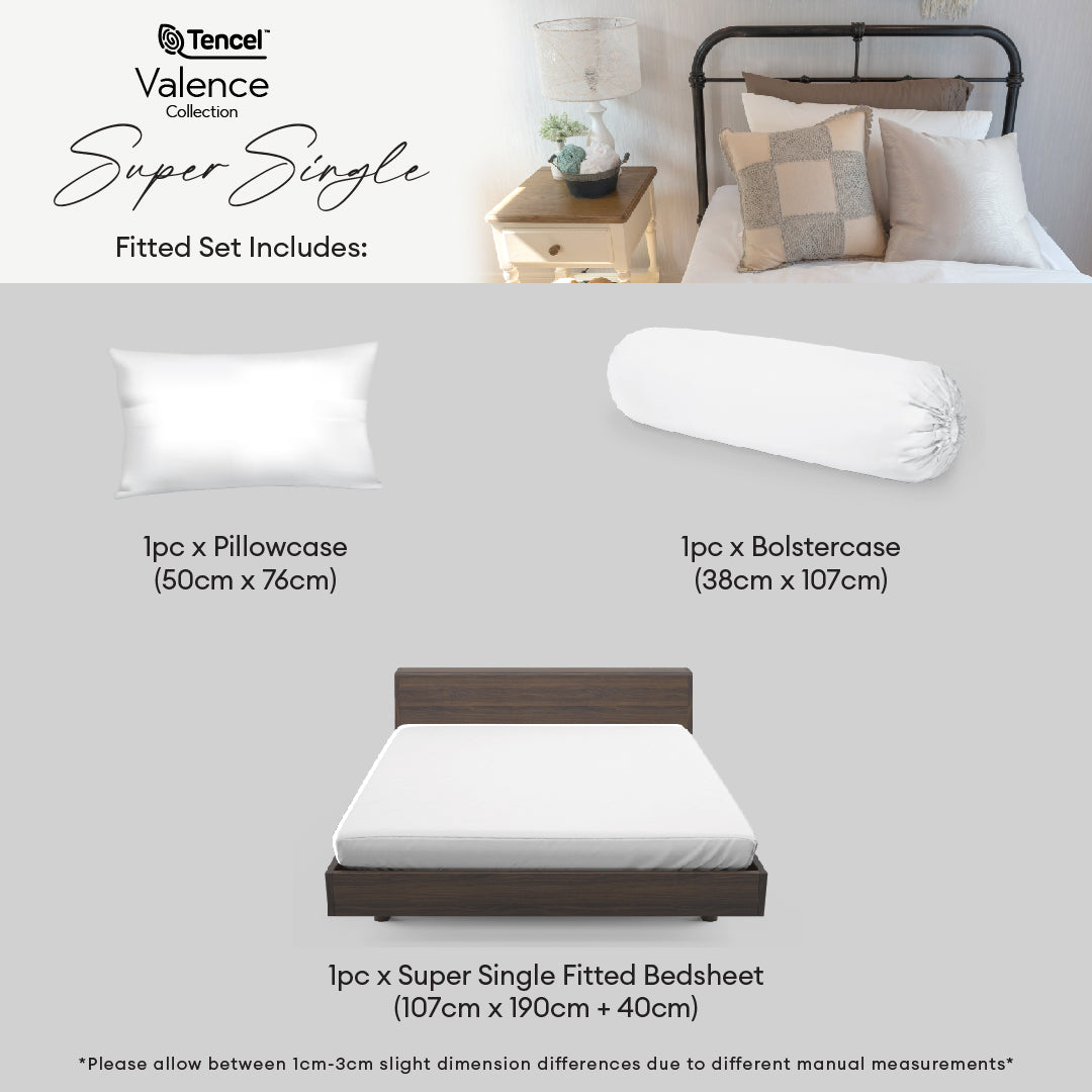 Jean Perry 100% TENCEL™  Valence Fitted Bedsheet Set - (Super Single/Queen/King) B3