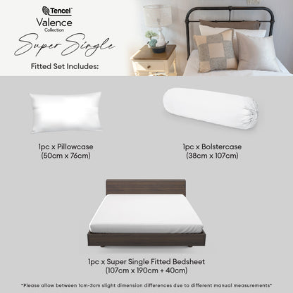 Jean Perry 100% TENCEL™  Valence Fitted Bedsheet Set - (Super Single/Queen/King) B3