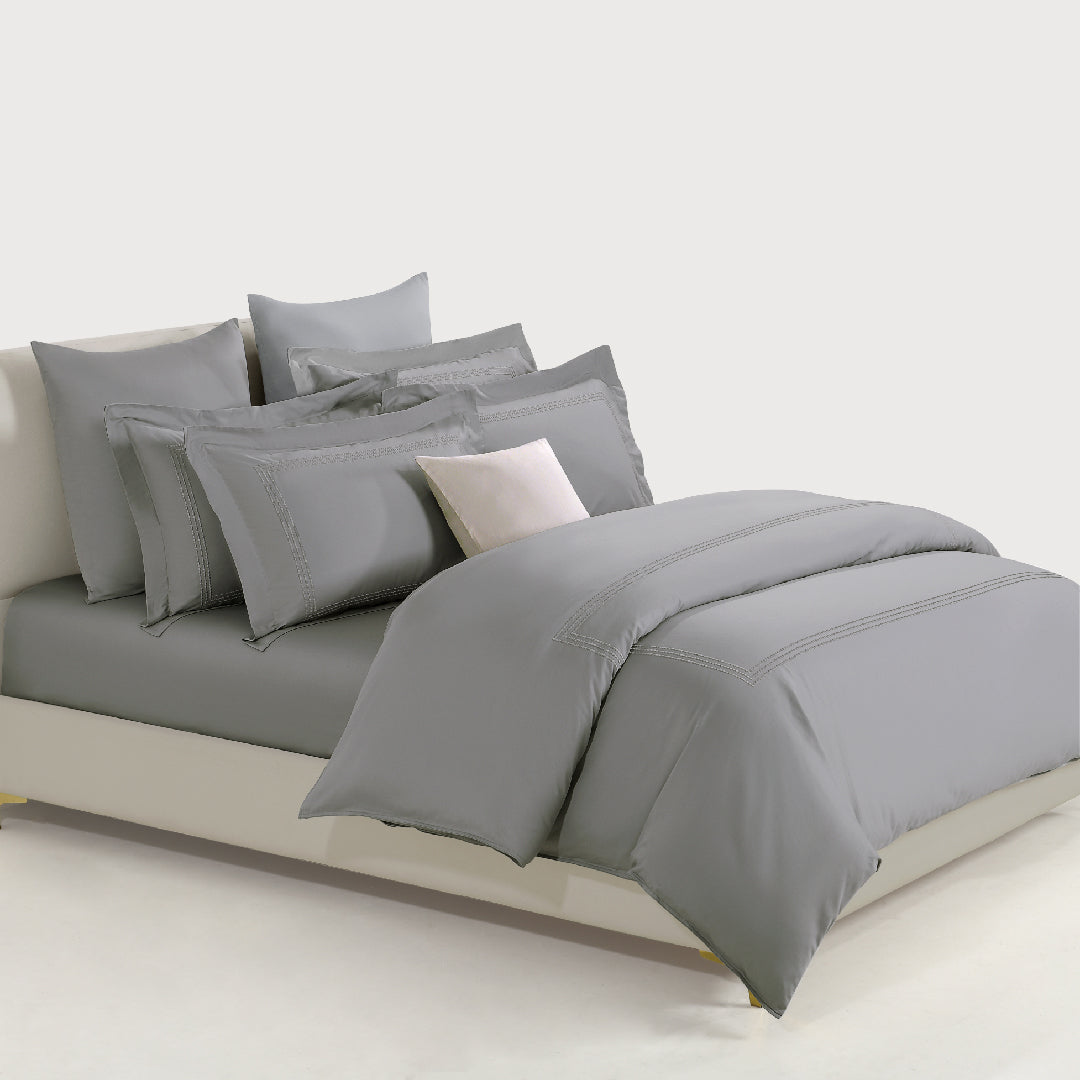 Jean Perry 100% Combed Cotton Sateen Hotel Series Embroidery Quilt Cover Set - 1100TC [B2]