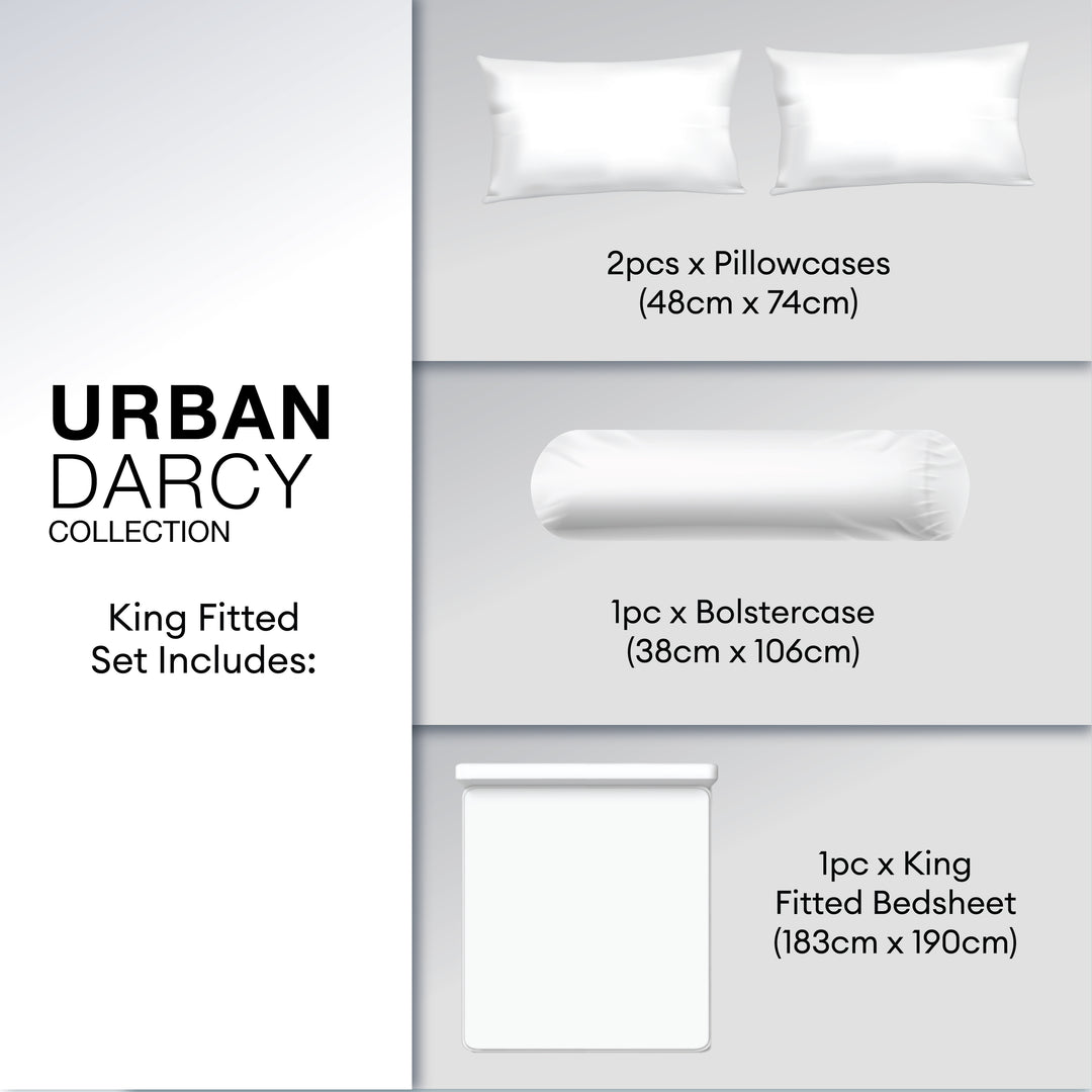 Novelle Urban Darcy Fitted Bedsheet Set - 650 Threadcount (35cm)