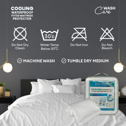 Jean Perry Cooling Waterproof Fitted Mattress Protector - 40cm