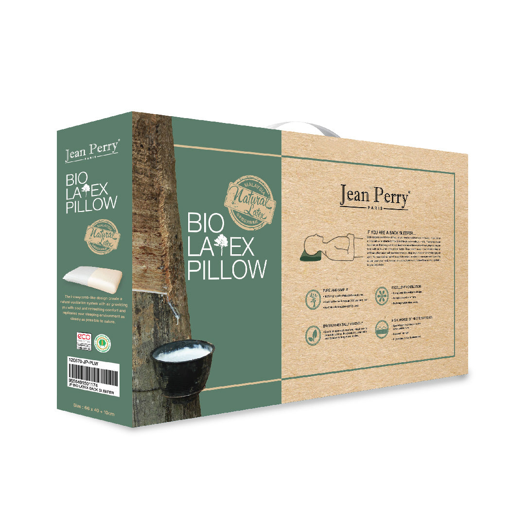 Jean Perry Bio-Latex Back Sleeper Pillow - [100% High Quality Malaysia Natural Latex]