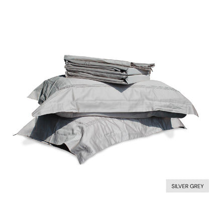 Jean Perry 100% Combed Cotton Sateen Hotel Series Embroidery Quilt Cover Set - 1100TC