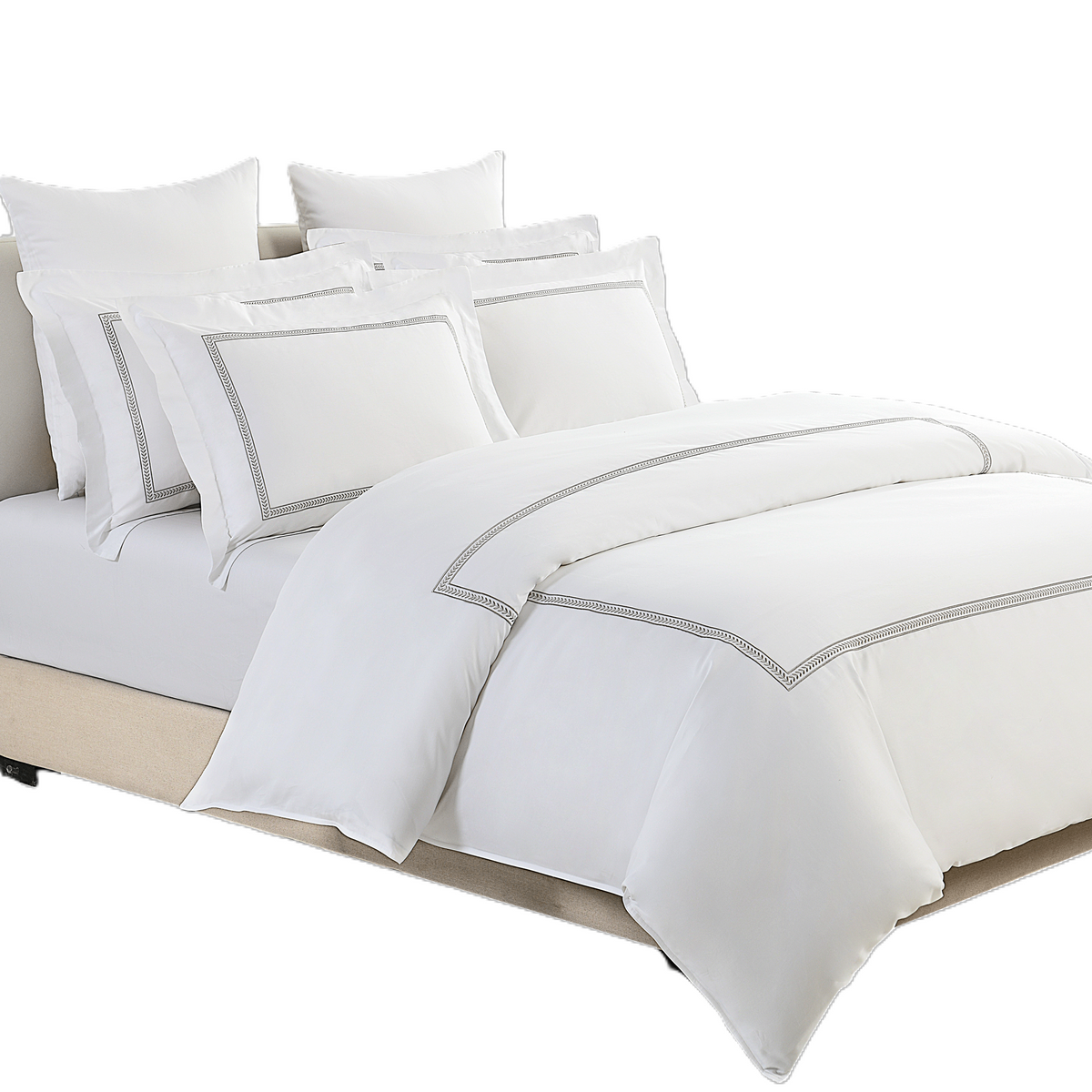 Jean Perry Hotel Series Embroidery Quilt Cover Set | 100% Combed Cotton Sateen 1100TC