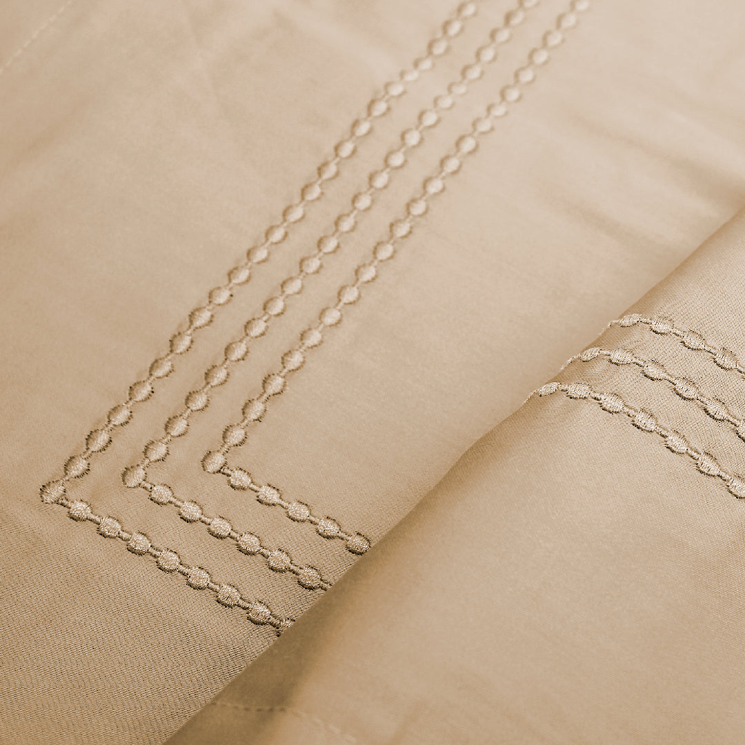 Jean Perry 100% Combed Cotton Sateen Hotel Series Embroidery Quilt Cover Set - 1100TC [B2]