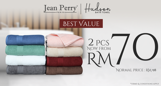 [BUNDLE DEAL 2@RM70] Jean Perry Hudson Bath Towel 100% Cotton - up to 3XL